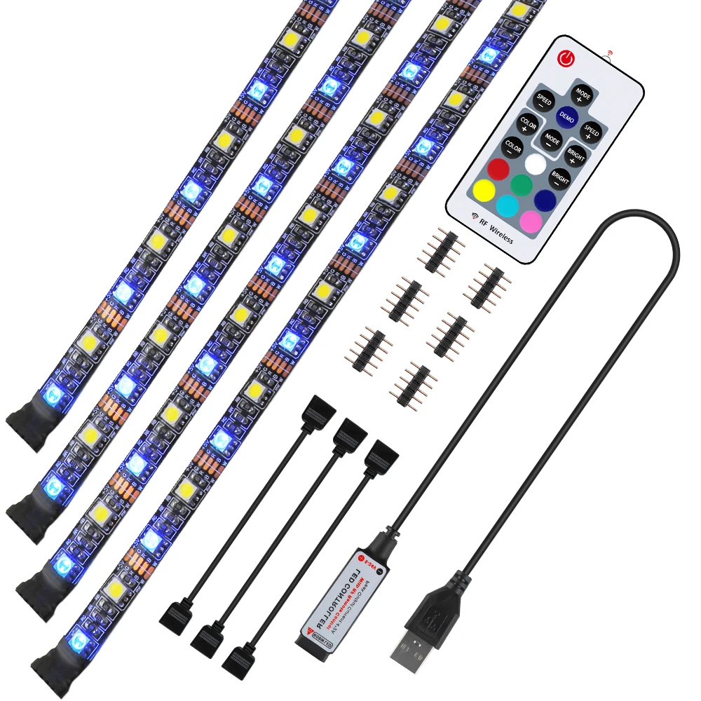 5V RGBW RGBWW LED Strip 17 Key Remote USB Cable Power Flexible Light Lamp Desk Screen TV Background Lighting 50CM 1/2/3/4M
5V RGBW RGBWW LED Strip 17 Key Remote USB Cable Power Flexible Light Lamp Desk Screen TV Background Lighting 50CM 1/2/3/4M