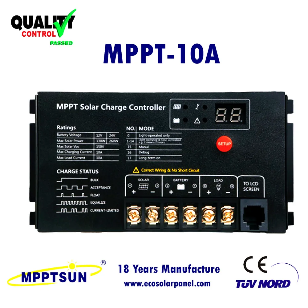 German Quality MPPT 10A Solar Charge Controller solar panel battery regulator LED display solar controller 12v/24v auto 10A mppt
German Quality MPPT 10A Solar Charge Controller solar panel battery regulator LED display solar controller 12v/24v auto 10A mppt