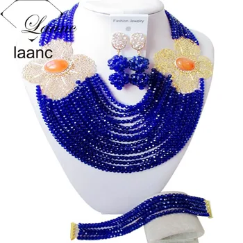 Brand Laanc Nigerian Wedding African Beads Jewelry Set Crystal Royal Blue Necklace For Women Lady Girls AL221
Brand Laanc Nigerian Wedding African Beads Jewelry Set Crystal Royal Blue Necklace For Women Lady Girls AL221