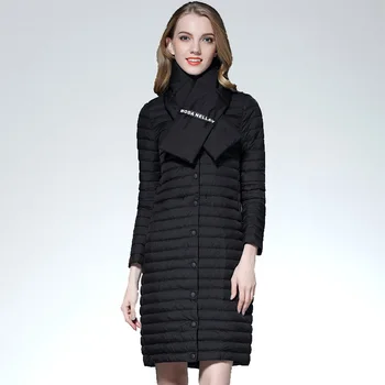 Autumn Coat Woman White Duck Down Long Jacket Female Ultra Light Padded Jackets Winter Long Coat With Scraf Parkas Solid
Autumn Coat Woman White Duck Down Long Jacket Female Ultra Light Padded Jackets Winter Long Coat With Scraf Parkas Solid