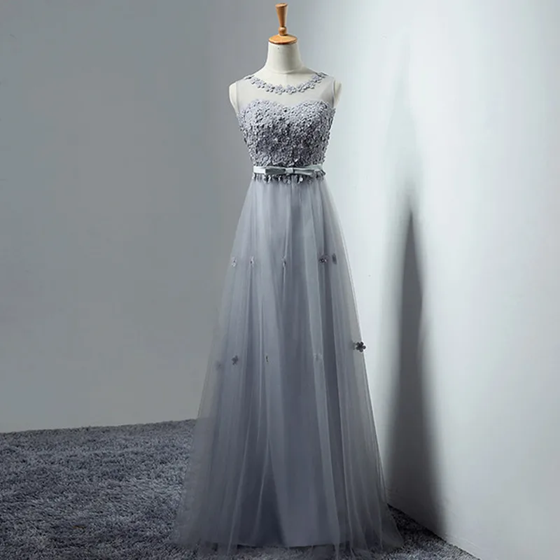 Custom Made A-Line Scoop Evening Dresses Abiye Gece Elbisesi Beading Flowers Prom Party Dresses Long 2019 (6)