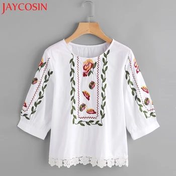 Womens Blusas Women Lace Floral Flower Printed Casual Tops Loose T-Shirt Ladies Flower Fashion Party Shirt Freeshipping 15p
Womens Blusas Women Lace Floral Flower Printed Casual Tops Loose T-Shirt Ladies Flower Fashion Party Shirt Freeshipping 15p