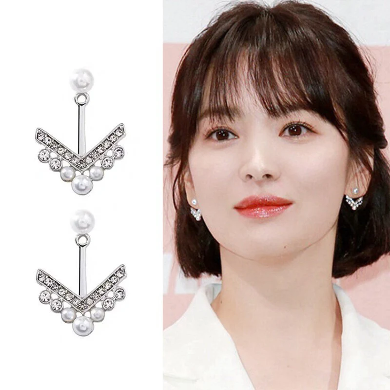 EK104 New Fashion Arrow V Shaped Crystal Simulated Pearl Stud Earring for Women Jewelry Front Back Post-hanging Earrings
EK104 New Fashion Arrow V Shaped Crystal Simulated Pearl Stud Earring for Women Jewelry Front Back Post-hanging Earrings