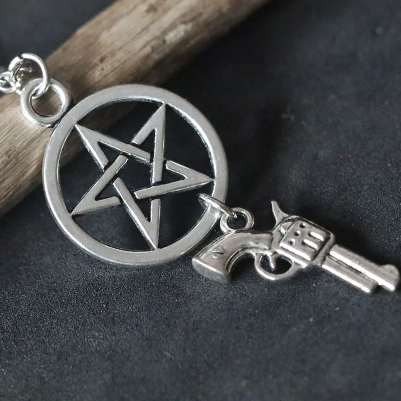 Supernatural Necklaces Pentagram&Pistol Pendant Necklace For Women Bijoux Silver Evil Necklace Choker Collier Christmas Gift
Supernatural Necklaces Pentagram&Pistol Pendant Necklace For Women Bijoux Silver Evil Necklace Choker Collier Christmas Gift