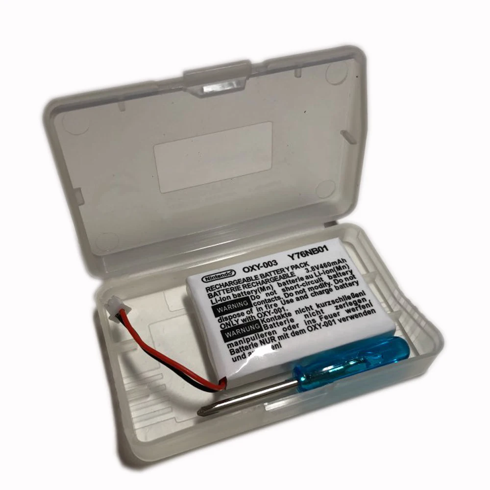 3.8V 460mAh Rechargeable Lithium-ion Battery Kit Pack for G B M for Game Boy Micro
3.8V 460mAh Rechargeable Lithium-ion Battery Kit Pack for G B M for Game Boy Micro