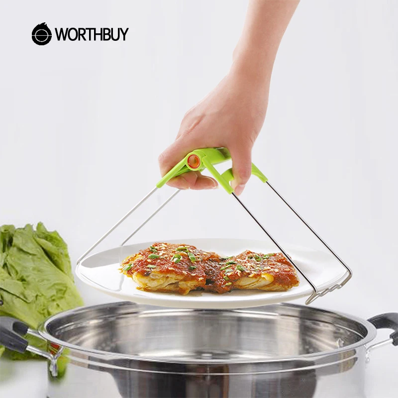 WORTHBUY Stainless Steel Plate Clips Kitchen Anti-Scald Plate Clamps Tongs With Non-Slip Plastic Handle Dish Clips Plate Holder
WORTHBUY Stainless Steel Plate Clips Kitchen Anti-Scald Plate Clamps Tongs With Non-Slip Plastic Handle Dish Clips Plate Holder