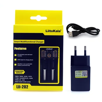 

Liitokala Lii-202 5V 2A plug 3.7V/1.2V AA/AAA 18650/26650/16340/14500/10440/18500 26500 Rechargeable lithium battery Charger