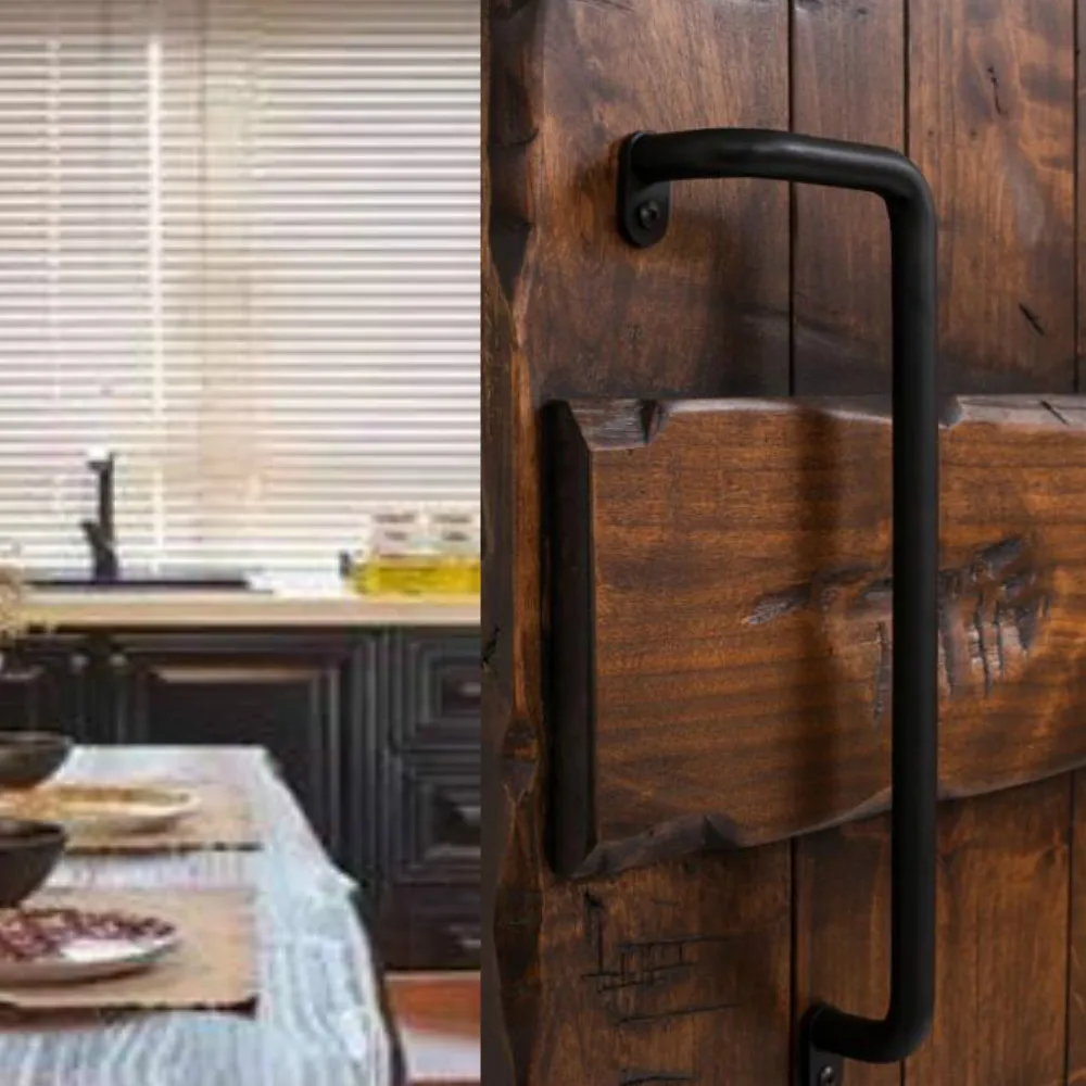 90 degree Industrial Vintage Angled Black Steel Left Right Direction Rotatable Flush Pull Barn Door Handle Tube Bar
90 degree Industrial Vintage Angled Black Steel Left Right Direction Rotatable Flush Pull Barn Door Handle Tube Bar