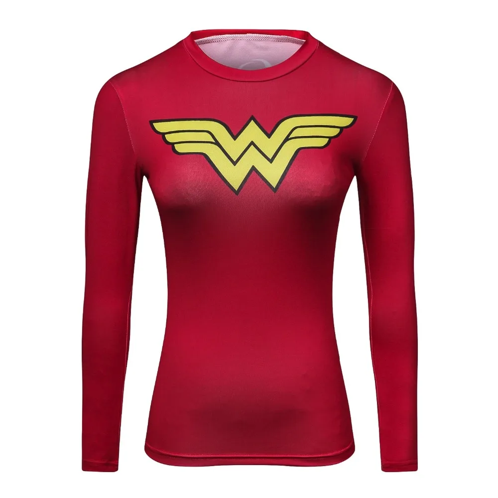 Spring Brand T Shirt Women 3D Marvel Superman/Batman Long Sleeve Women Tshirt Tights Compression Wonder Woman Fitness Clothing
Spring Brand T Shirt Women 3D Marvel Superman/Batman Long Sleeve Women Tshirt Tights Compression Wonder Woman Fitness Clothing