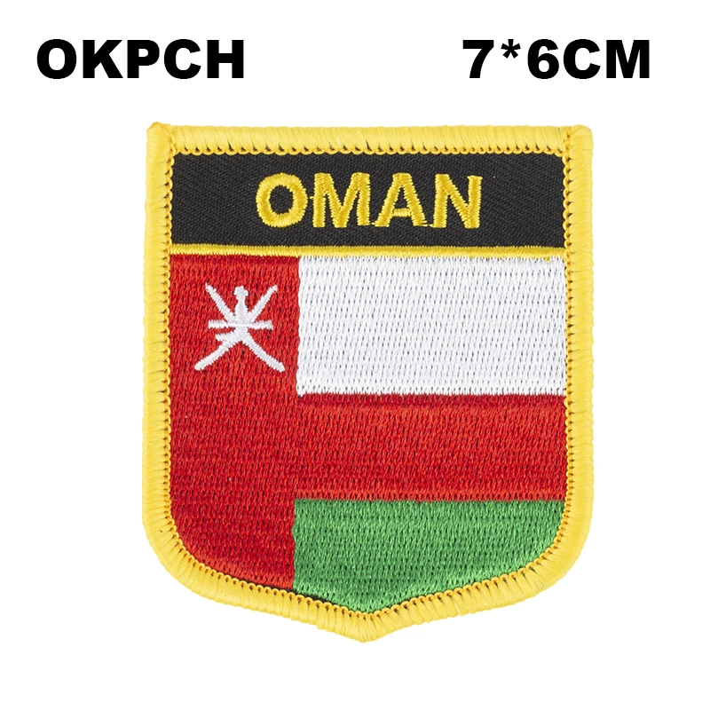 Oman Shield Shape Flag patches embroidered flag patches national flag patches for Cothing DIY Decoration PT0007-S 
Oman Shield Shape Flag patches embroidered flag patches national flag patches for Cothing DIY Decoration PT0007-S