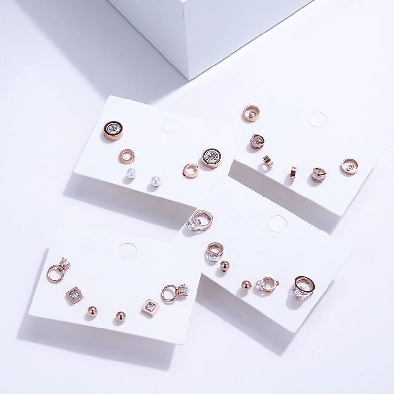Yhpup Fashion 3Pairs/Set Stainless Steel Stud Earrings Cubic Zirconia Bling Luxury Simple Brincos Oorbellen for Women Office New
Yhpup Fashion 3Pairs/Set Stainless Steel Stud Earrings Cubic Zirconia Bling Luxury Simple Brincos Oorbellen for Women Office New