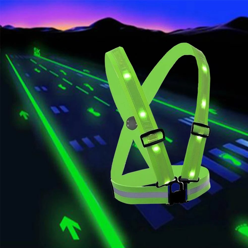 LED Reflective Safety Vest 3 Modes USB Rechargeable LED Light & Reflective Stripes 360 Degree Night Safety Vest Adjustable Size
LED Reflective Safety Vest 3 Modes USB Rechargeable LED Light & Reflective Stripes 360 Degree Night Safety Vest Adjustable Size