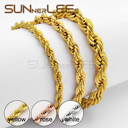 SUNNERLEES Fashion Jewelry Mens Womens Gift 4mm~7mm Rose Gold Color Bracelet Rope Twisted Chain C44 B
SUNNERLEES Fashion Jewelry Mens Womens Gift 4mm~7mm Rose Gold Color Bracelet Rope Twisted Chain C44 B