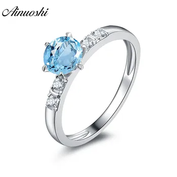 AINUOSHI Natural Blue Topaz Ring Genuine 925 Sterling Silver Jewelry 0.8ct Round Cut Gemstone Ring Women Engagement Wedding Ring
AINUOSHI Natural Blue Topaz Ring Genuine 925 Sterling Silver Jewelry 0.8ct Round Cut Gemstone Ring Women Engagement Wedding Ring