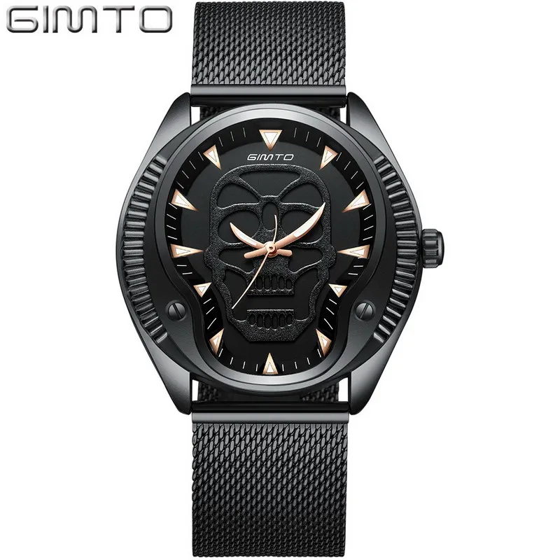 Unique Black Skull Watch Creative Punk Skeleton Men's Watch Stainless Steel Waterproof Luxury Fashion Casual Male Wristwatch 
Unique Black Skull Watch Creative Punk Skeleton Men's Watch Stainless Steel Waterproof Luxury Fashion Casual Male Wristwatch