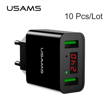 10Pcs/Lot USAMS Universal LED Display Dual USB Phone Charger Max 2.2A Smart Fast Charging Mobile Wall Charger for iPhone Samsung
10Pcs/Lot USAMS Universal LED Display Dual USB Phone Charger Max 2.2A Smart Fast Charging Mobile Wall Charger for iPhone Samsung
