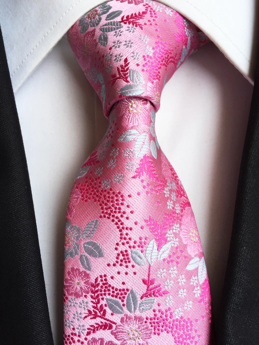 Pink Color Luxury Fashion Men Floral Ties Unique Woven Necktie Gravata for Wedding Party | Аксессуары для одежды