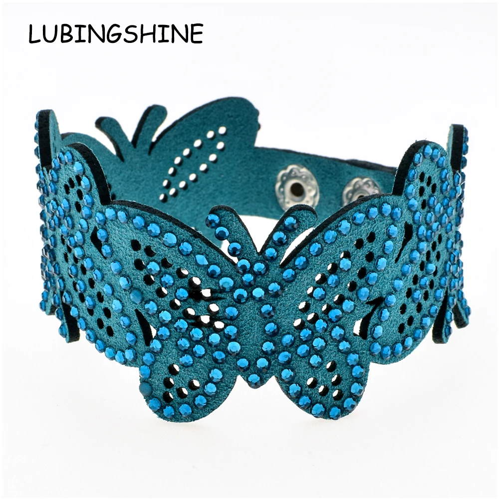 Women Party Punk Wide Leather Bracelet &Bangle Crystal Butterfly Charms Rhinestones Bracelets Jewelry Pulseras Mujer 22cm
Women Party Punk Wide Leather Bracelet &Bangle Crystal Butterfly Charms Rhinestones Bracelets Jewelry Pulseras Mujer 22cm