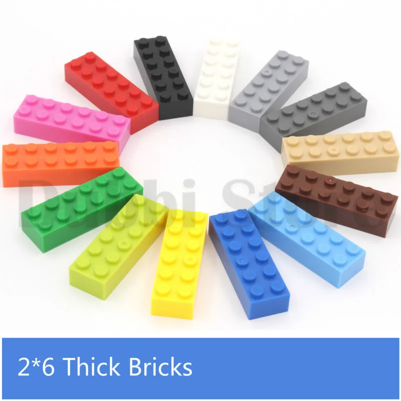 2*6 Building Block DIY Thick Bricks 100g/lot about 25 pcs Compatible with Legos Educational Toy Multicolor Gift for Children
2*6 Building Block DIY Thick Bricks 100g/lot about 25 pcs Compatible with Legos Educational Toy Multicolor Gift for Children
