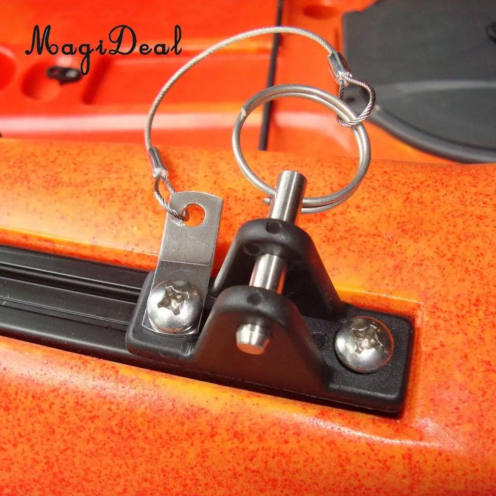 MagiDeal Nylon Kayak Canoe Dinghy Marine Boat Deck Hinge Mount with Stainless Steel Split Ring, Quick Release Pin, Lanyard