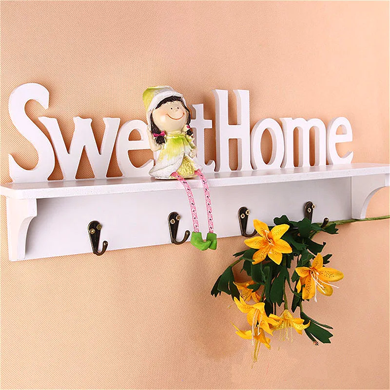 Sweethome Wooden Letters Wall Shelves Key Coat Storage Holders & Rack Kitchen Home Kid Room Bedroom Wall Decoration with 4 Hooks
Sweethome Wooden Letters Wall Shelves Key Coat Storage Holders & Rack Kitchen Home Kid Room Bedroom Wall Decoration with 4 Hooks