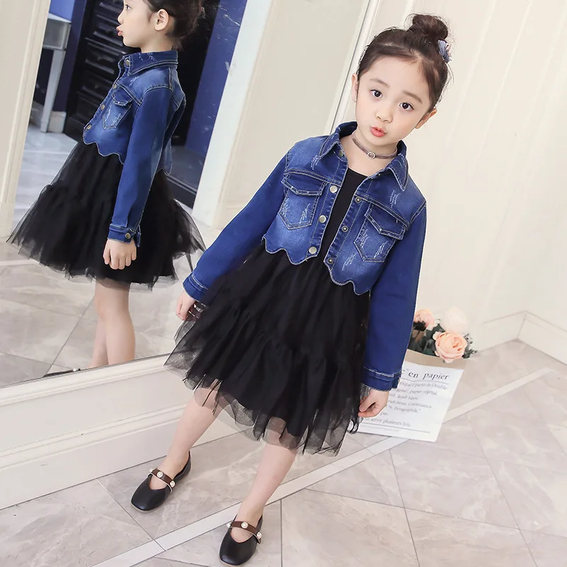 Toddler Girl 2019 Spring Long Sleeve Dress Clothes Girl's Denim Jacket Coat + Lace Tutu Dresses Cotton Children Clothing Sets
Toddler Girl 2019 Spring Long Sleeve Dress Clothes Girl's Denim Jacket Coat + Lace Tutu Dresses Cotton Children Clothing Sets