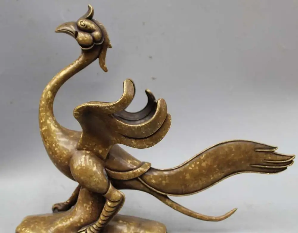 10"Chinese Pure Bronze Flying Animal Bird Phoenix Peacock Beast Sculpture Statue
10"Chinese Pure Bronze Flying Animal Bird Phoenix Peacock Beast Sculpture Statue