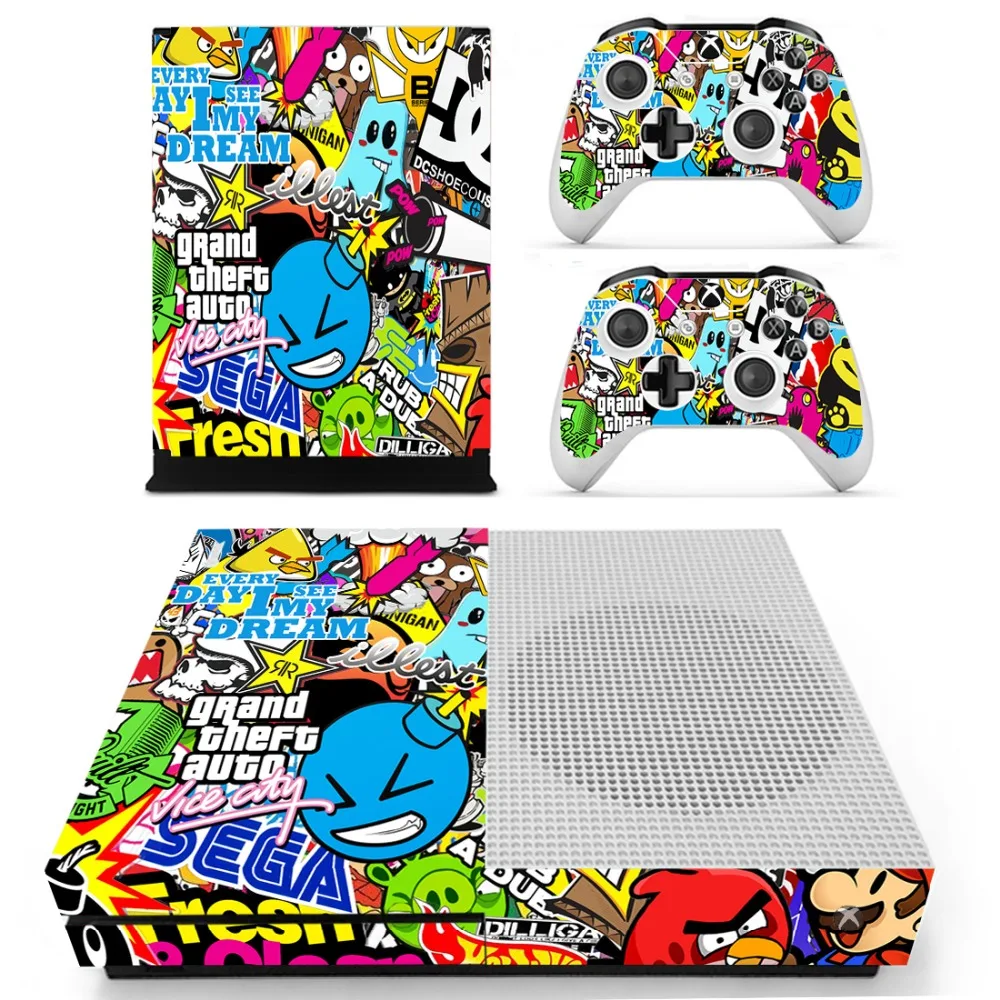 Граффити бомба кожи Стикеры наклейка для Microsoft Xbox One S консоли и 2 контроллеры