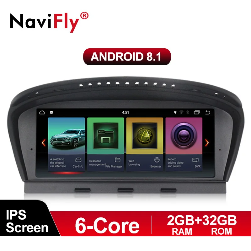 NaviFly 6 core 2GB+32GB Android 8.1 car multimedia player for BMW 3 Series E90 E91 E92 5 Series E60 E61 E63 E64 CCC CIC MASK
NaviFly 6 core 2GB+32GB Android 8.1 car multimedia player for BMW 3 Series E90 E91 E92 5 Series E60 E61 E63 E64 CCC CIC MASK