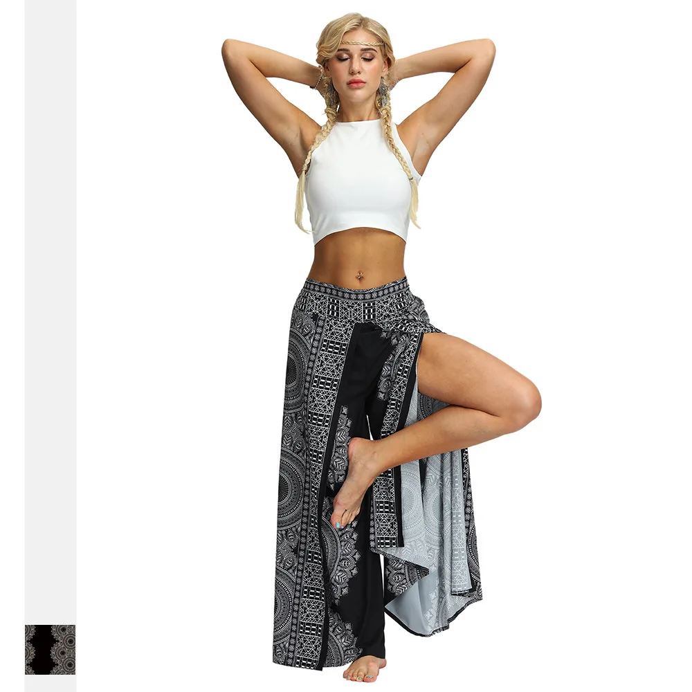 Fashion Geometric Flowers Printing National Style Loose Open Legged Wide Leg Yoga Pants Side Split Bohemian Ladies Yoga Pants
Fashion Geometric Flowers Printing National Style Loose Open Legged Wide Leg Yoga Pants Side Split Bohemian Ladies Yoga Pants