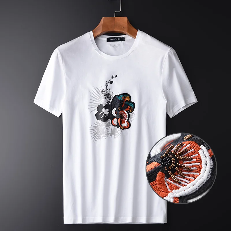Minglu 100% Men T-shirt Luxury Hight Quality Embroidered Printed Short Sleeve Mens T-shirts Plus Size 4xl Mercerization Man Tee
Minglu 100% Men T-shirt Luxury Hight Quality Embroidered Printed Short Sleeve Mens T-shirts Plus Size 4xl Mercerization Man Tee