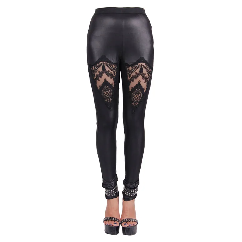 Women Shining Super Elastic Knitted Fabric Show Thin Visual Kei Black Leggings High Waist Gothic Lace Pants Capris Large Size
Women Shining Super Elastic Knitted Fabric Show Thin Visual Kei Black Leggings High Waist Gothic Lace Pants Capris Large Size
