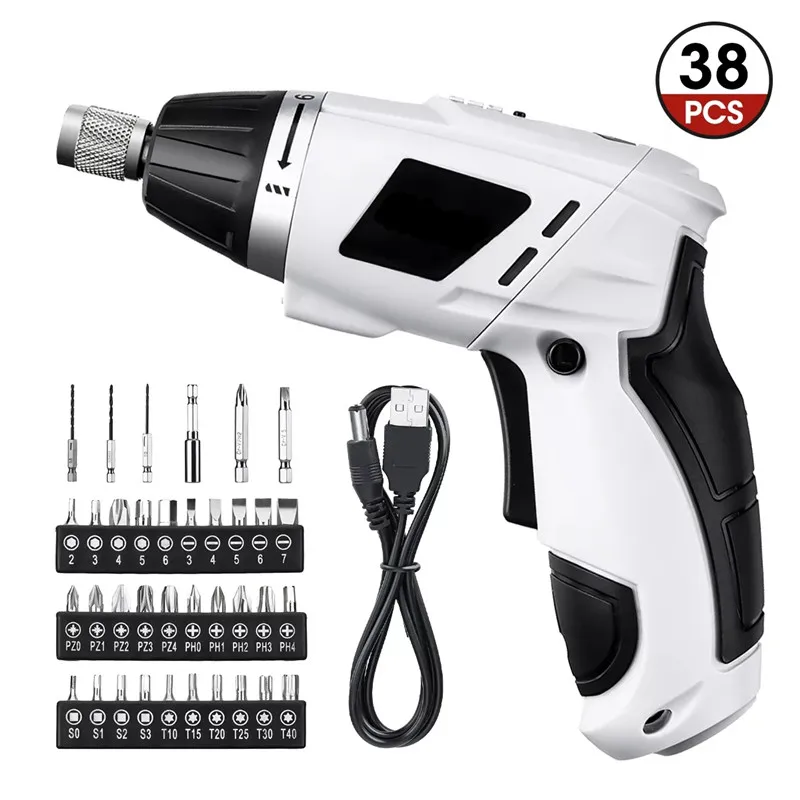 38PCS/set 3.6 V 1300mAh Power USB Electric Screwdriver Drill Set Precision Cordless Drill Taladro Inalambrico Screw Driver Tools
38PCS/set 3.6 V 1300mAh Power USB Electric Screwdriver Drill Set Precision Cordless Drill Taladro Inalambrico Screw Driver Tools