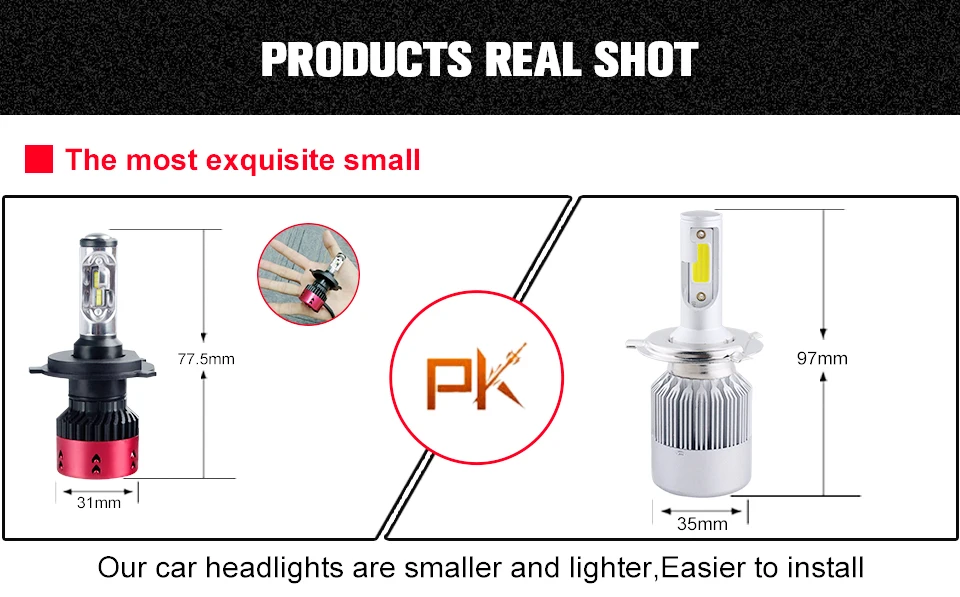Foxcncar Led H4 H7 H11 CSP Led Car Headlight Bulb Kit 16000LM 70W H7 Led DC 12V 9005 9006 9007 6500K Auto Front Lamp Car Styling (18)