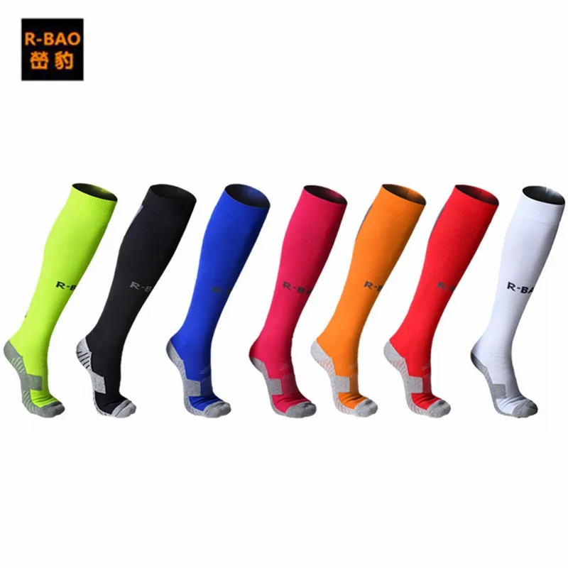 Image 8 Color Unisex Outdoor Sports Stocking Breathable Football Thicken Knee high Socks Cycling Soccer Compression Professional Socks