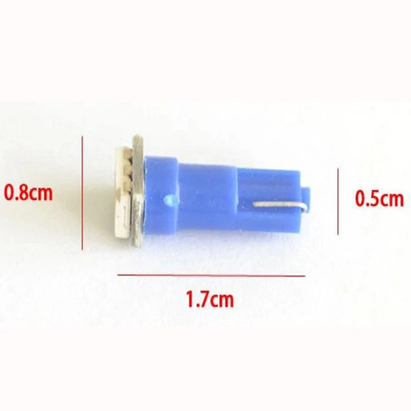 L 10pcs/lots T5 70 73 74 12V 1SMD LED Blue Dashboard Cluster Gauge Wedge Light