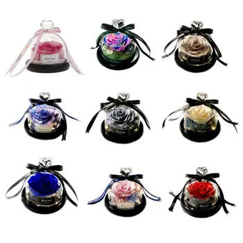 Creative Preserved Dried Rose Flower With Glass Dome Ribbon Bowknot Glowing Heart LED Lights Valentines Day Wedding Decor Gifts
Creative Preserved Dried Rose Flower With Glass Dome Ribbon Bowknot Glowing Heart LED Lights Valentines Day Wedding Decor Gifts