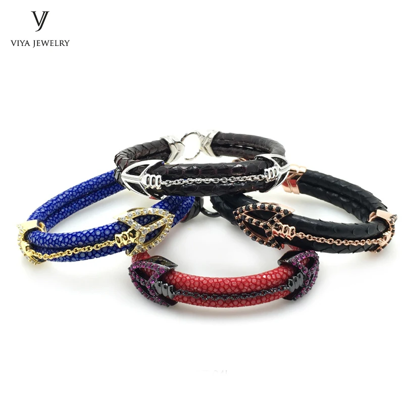 lucury stingray leather cords arrow bracelet (19)