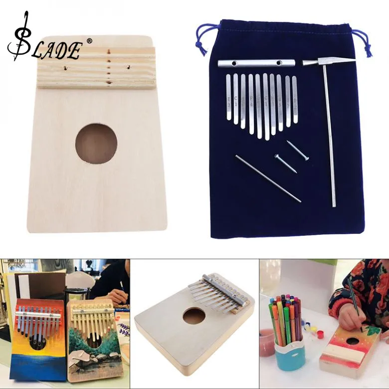 

SLADE 10 Key Kalimba DIY Kit Beech Wood Thumb Piano Mbira for Handwork Painting Parents-child Campaign