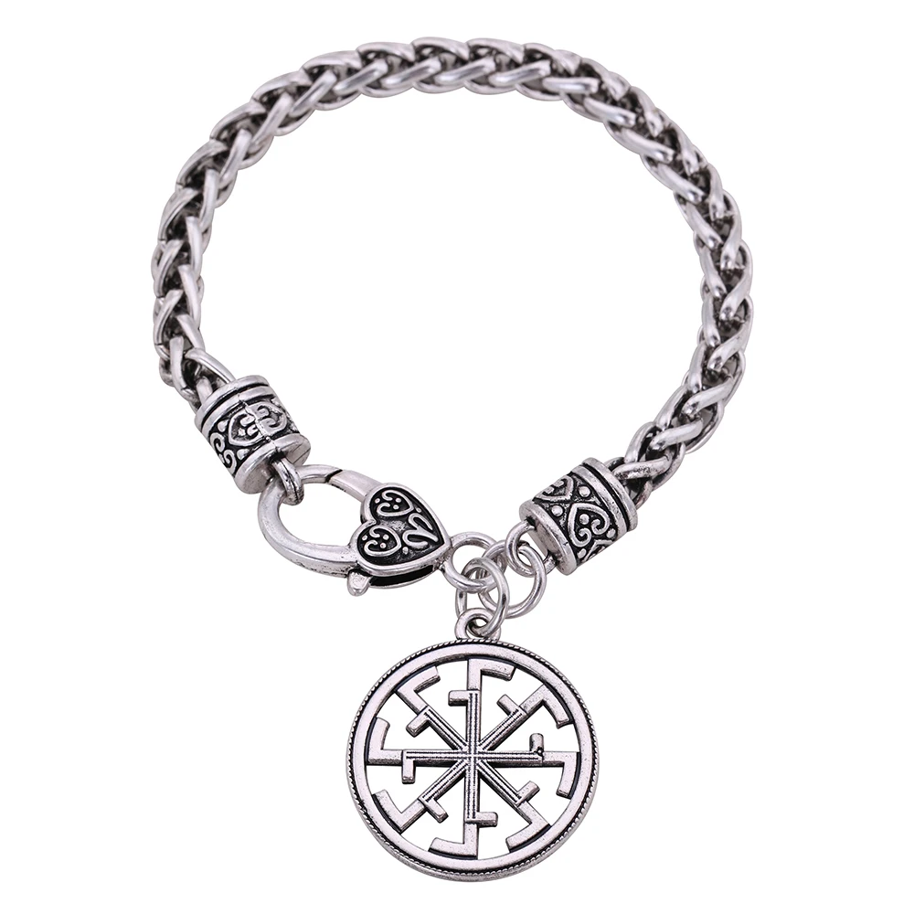 Skyrim Slavic Bracelet with Kolovrat Slave Znic Alloy Pendant Solstice Sun Wheel Link Wheat Chain Bracelets For Gift Jewelry
Skyrim Slavic Bracelet with Kolovrat Slave Znic Alloy Pendant Solstice Sun Wheel Link Wheat Chain Bracelets For Gift Jewelry