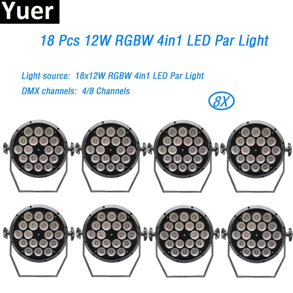 8Pcs/Lot 18x12w led lamp 4/8 channels led Par lights RGBW 4in1 flat par led dmx512 disco lights professional stage dj equipme
8Pcs/Lot 18x12w led lamp 4/8 channels led Par lights RGBW 4in1 flat par led dmx512 disco lights professional stage dj equipme