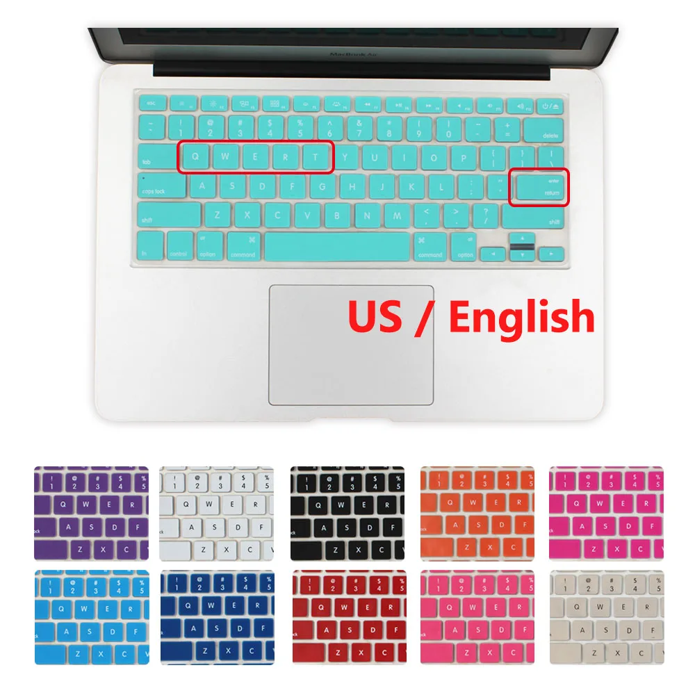 US Version English Letter Silicone Keyboard Cover for MacBook Air 13 Pro 13 15 17 Retina Keyboard Protector
US Version English Letter Silicone Keyboard Cover for MacBook Air 13 Pro 13 15 17 Retina Keyboard Protector