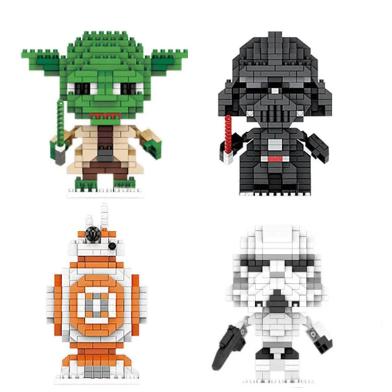 Star Wars Darth Vader Master Yoda Stormtrooper BB8 Mini Block Set Kids Educational Nano Toys with Retail Box
Star Wars Darth Vader Master Yoda Stormtrooper BB8 Mini Block Set Kids Educational Nano Toys with Retail Box