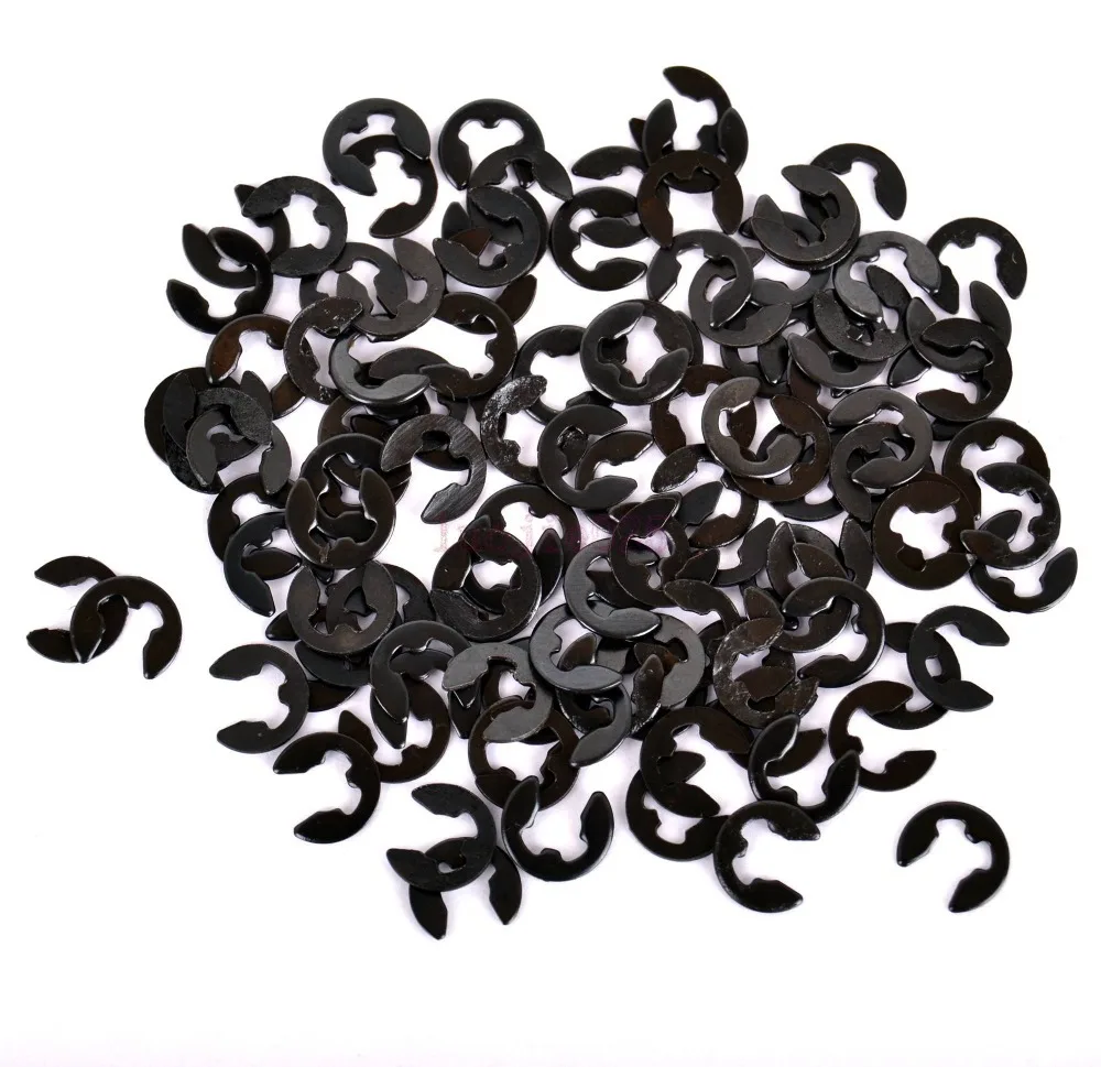 

100PCS E-Clip 2.5mm Black Fit HSP RC 1:8 1:10 Car Spare Parts 02037 For 94122/94188/94123/94166/94111/94107