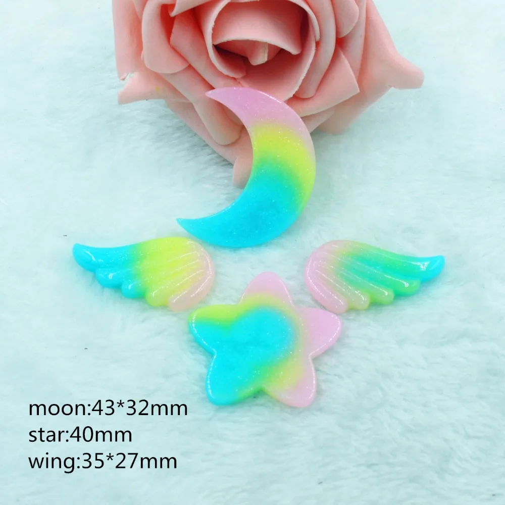 30pcs/lot flat back resin kawaii heart moon wings cartoon resin DIY resin cabochons accessories
30pcs/lot flat back resin kawaii heart moon wings cartoon resin DIY resin cabochons accessories