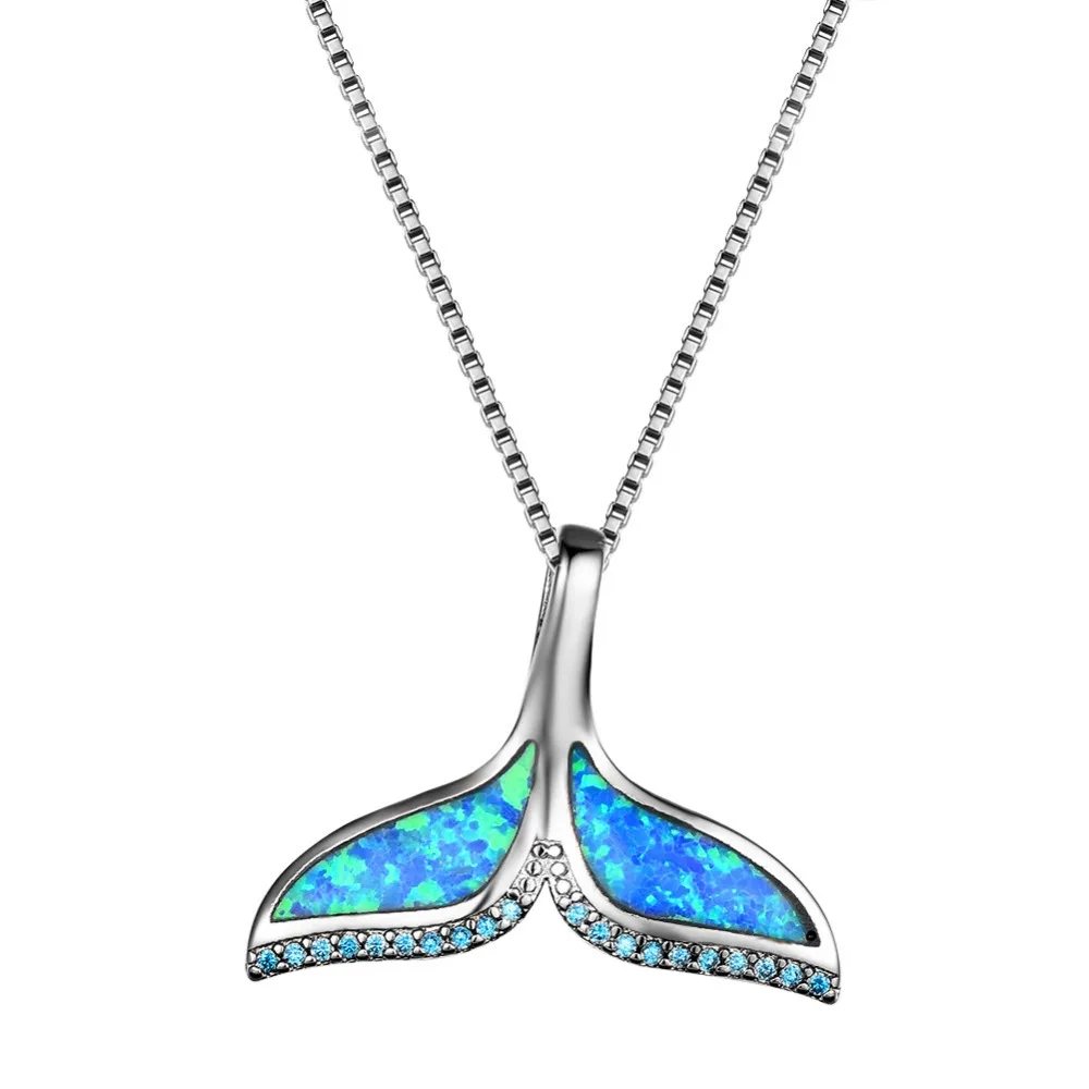 Blue Opal Ocean Sea Fish Whale's Tail Mermaid Pendant Necklaces Jewelry Women 925 Sterling Silver Necklaces
Blue Opal Ocean Sea Fish Whale's Tail Mermaid Pendant Necklaces Jewelry Women 925 Sterling Silver Necklaces