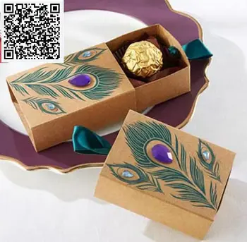 100pcs Peacock Feather And Diamond Kraft Paper Gift Box Wedding Party Favour Gift Candy Boxes Paper Gift Box Bags Party Supplies
100pcs Peacock Feather And Diamond Kraft Paper Gift Box Wedding Party Favour Gift Candy Boxes Paper Gift Box Bags Party Supplies