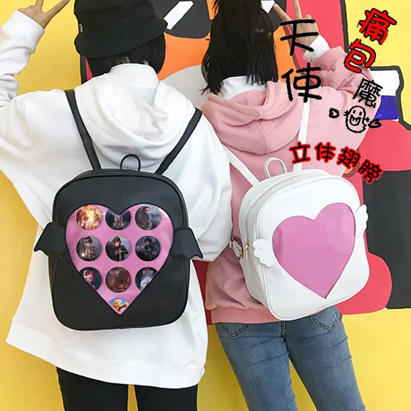 Japanese Lolita Backpack Cute Angel Demon Wings Heart-shaped Itabag Knapsack Transparent Student Shchoolbag Shoulders Bags
Japanese Lolita Backpack Cute Angel Demon Wings Heart-shaped Itabag Knapsack Transparent Student Shchoolbag Shoulders Bags