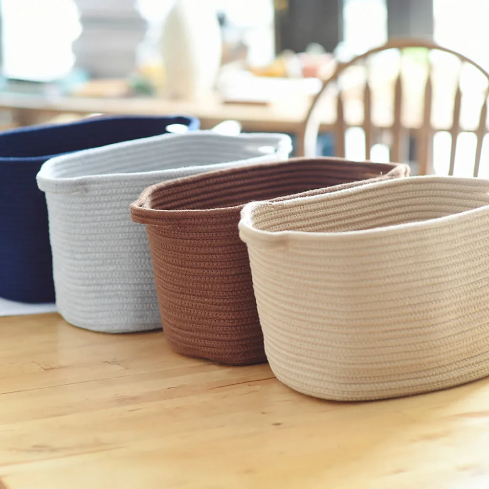 Nordic Storage Baskets Cotton Rope Woven Storage Basket Dirty Clothes and Sundries Storage Toy Laundry Baskets with Handle
Nordic Storage Baskets Cotton Rope Woven Storage Basket Dirty Clothes and Sundries Storage Toy Laundry Baskets with Handle