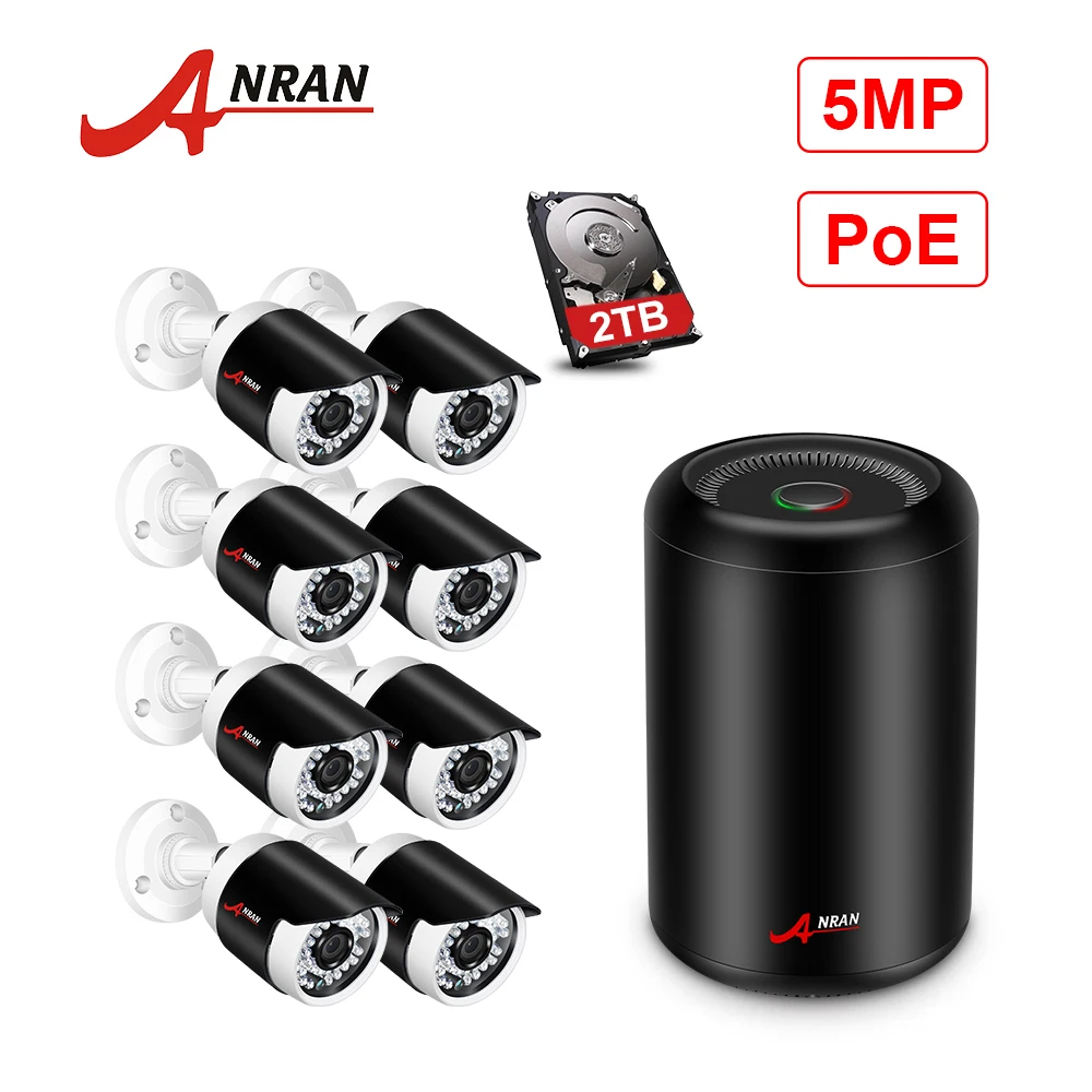 ANRAN 5MP 8/4 Channel POE NVR Kit 36IR Leds 5MP HD Waterproof Email Alert Security Camera System POE P2P CCTV Camera System
ANRAN 5MP 8/4 Channel POE NVR Kit 36IR Leds 5MP HD Waterproof Email Alert Security Camera System POE P2P CCTV Camera System
